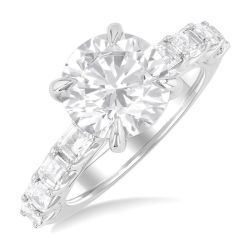 Round Shape Semi-Mount Diamond Engagement Ring