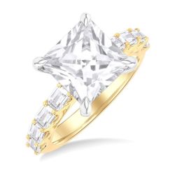 Princess Shape Semi-Mount Diamond Engagement Ring