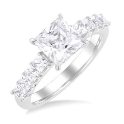 Princess Shape Semi-Mount Diamond Engagement Ring