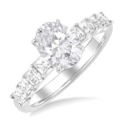 Oval Shape Semi-Mount Diamond Engagement Ring