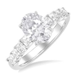 Oval Shape Semi-Mount Diamond Engagement Ring