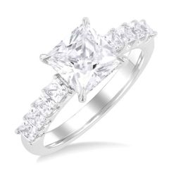 Princess Shape Semi-Mount Diamond Engagement Ring