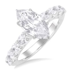 Marquise Shape Semi-Mount Diamond Engagement Ring