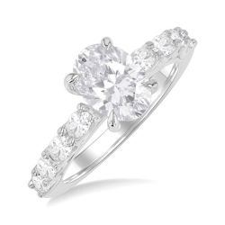 Oval Shape Semi-Mount Diamond Engagement Ring