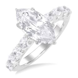 Marquise Shape Semi-Mount Diamond Engagement Ring