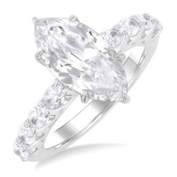 Marquise Shape Semi-Mount Diamond Engagement Ring