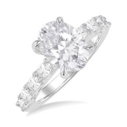 Oval Shape Semi-Mount Diamond Engagement Ring