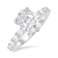 Oval Shape Semi-Mount Diamond Engagement Ring