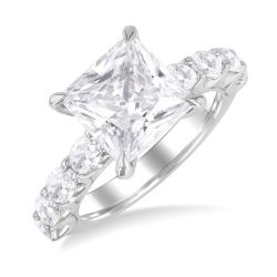 Princess Shape Semi-Mount Diamond Engagement Ring