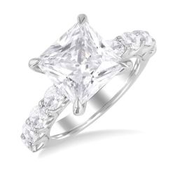 Princess Shape Semi-Mount Diamond Engagement Ring