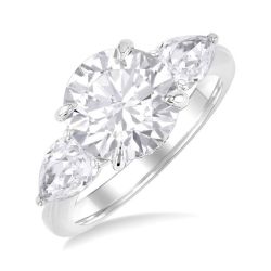 Round Shape Semi-Mount Diamond Engagement Ring