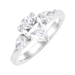 Pear Shape Semi-Mount Diamond Engagement Ring