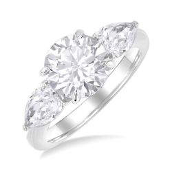 Round Shape Semi-Mount Diamond Engagement Ring