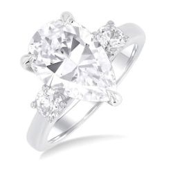 Pear Shape Semi-Mount Diamond Engagement Ring