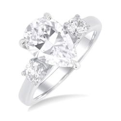 Pear Shape Semi-Mount Diamond Engagement Ring