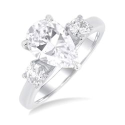 Pear Shape Semi-Mount Diamond Engagement Ring