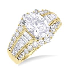 Oval Shape Semi-Mount Diamond Engagement Ring