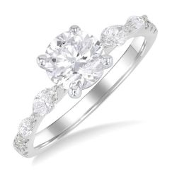Round Shape Semi-Mount Diamond Engagement Ring