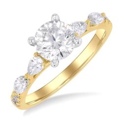 Round Shape Semi-Mount Diamond Engagement Ring