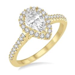 Pear Shape Semi-Mount Diamond Engagement Ring