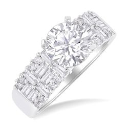 Round Shape Semi-Mount Diamond Engagement Ring