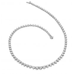 14k White Gold 10 CTW Diamond Tennis Necklace
