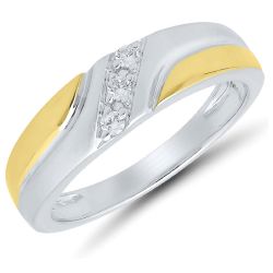 Mens 10kt Two-tone Diamond Ring