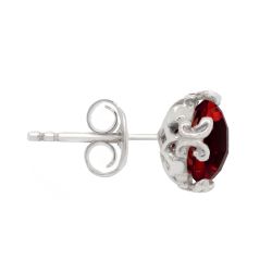 Radiant Garnet Sterling Silver Earrings