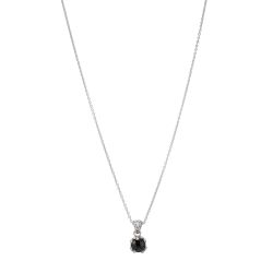 Midnight Elegance Black Spinel Pendant Necklace