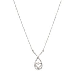 Elegant Teardrop Diamond Pendant Necklace - 0.25 CTW