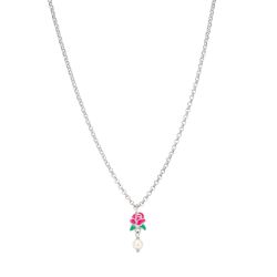 Blooming Rose Pearl Pendant Necklace