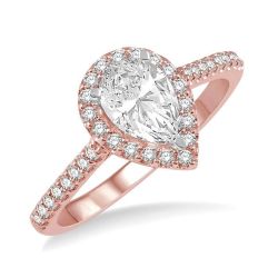 PEAR SHAPE SEMI-MOUNT DIAMOND RING