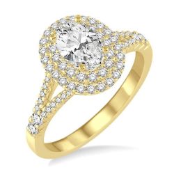 Oval Shape Semi-Mount Diamond Engagement Ring