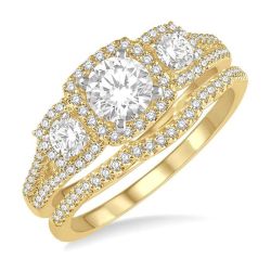 Past Present & Future Diamond Wedding Set