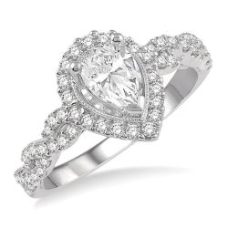 Pear Shape Semi-Mount Diamond Engagement Ring