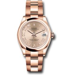 *Previously Enjoyed* Rolex Everose Gold Datejust 31 Watch - Domed Bezel - Rosé Roman Dial - Oyster Bracelet