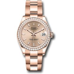 *Previously Enjoyed* Rolex Everose Gold Datejust 31 Watch - Diamond Bezel - Rosé Index Dial - Oyster Bracelet