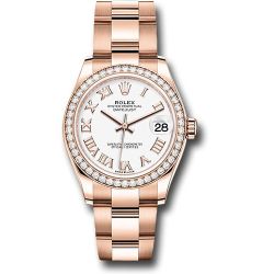 *Previously Enjoyed* Rolex Everose Gold Datejust 31 Watch - Diamond Bezel - White Roman Dial - Oyster Bracelet