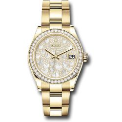 *Previously Enjoyed* Rolex Yellow Gold Datejust 31 Watch - Diamond Bezel - Paved Mother-of-Pearl Butterfly Dial - Oyster Bracelet