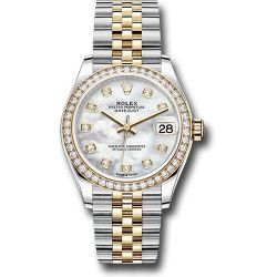 *Previously Enjoyed* Rolex Steel and Yellow Gold Datejust 31 Watch - Diamond Bezel - Mother-of-Pearl Diamond Dial - Jubilee Bracelet