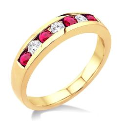 Gemstone & Diamond Wedding Band