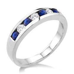 Gemstone & Diamond Wedding Band