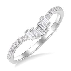 Chevron Baguette Diamond Wedding Band