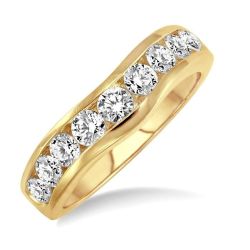 CHANNEL SET DIAMOND CURVED WEDDING BAND