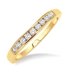 Channel Set Diamond Curved Wedding Band