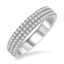 Three Row Diamond Wedding Band