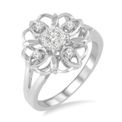 Flower Shape Shine Bright Diamond Fashion Ring