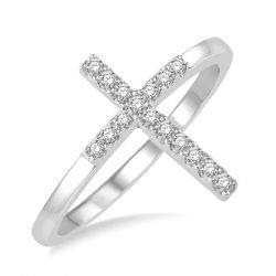 Cross Petite Diamond Ring