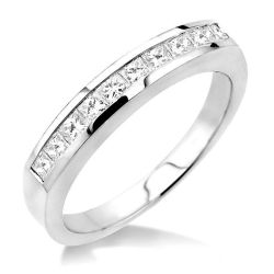 Channel Set Diamond Wedding Band