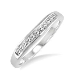 Channel Set Diamond Curved Wedding Band